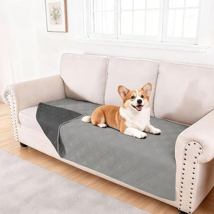 hyha Waterproof Dog Blanket, Reversible Pet Bed Blanket, Soft Sofa Couch Cover for Dogs Washable, Waterproof Pet Couch Covers for Sofa Puppy Cats Furniture Protector(40"x70", Grey/Dark Grey)