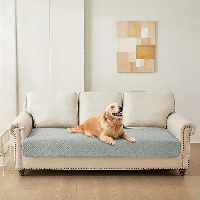 hyha Waterproof Dog Blanket, Soft Dog Bed Cover Pet Blankets, Waterproof Sofa Couch Cover for Dogs Washable, Reversible Pet Couch Covers for Sofa Furniture (30x70 Inch, Grey/Beige)