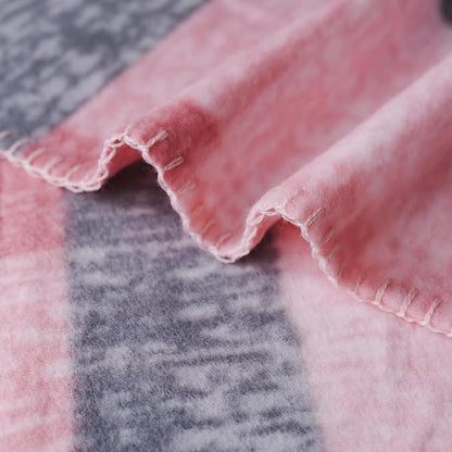 ZYFZCYBL Fleece Throw Blankets for Couch Bulk Lightweight Warm Soft Cozy Blanket 6 Pack Bulk Fleece Blanket Solid for Bed Couch Office Gifts Outdoor 50 x 60 inch Pink and Grey