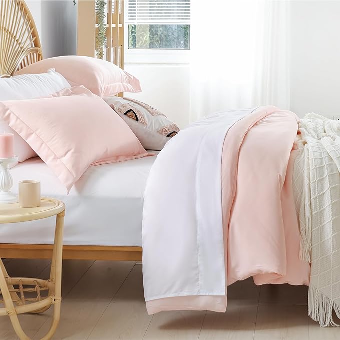 weigelia Queen Comforter Set Blush Pink Comforter Set 7 Pieces Comforters Queen Size Bedding Set with Flat Sheets, Fitted Sheet, Pillow Shams, Pillowcases for All Season