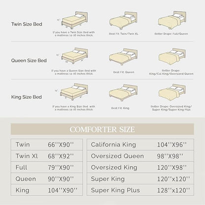 Andency Khaki Pinch Pleated Comforter Set King (104x90Inch), 3 Pieces Pintuck Microfiber Down Alternative Beddding Set(1 Pintuck Comforter, 2 Pillowcases)