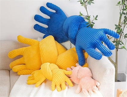 Cute Palm Pillow Simulation Palm Plush Pillow Soft Sofa Bed Pillow Funny Bedroom Decoration Office Chair Cushion (31.4in, Blue)