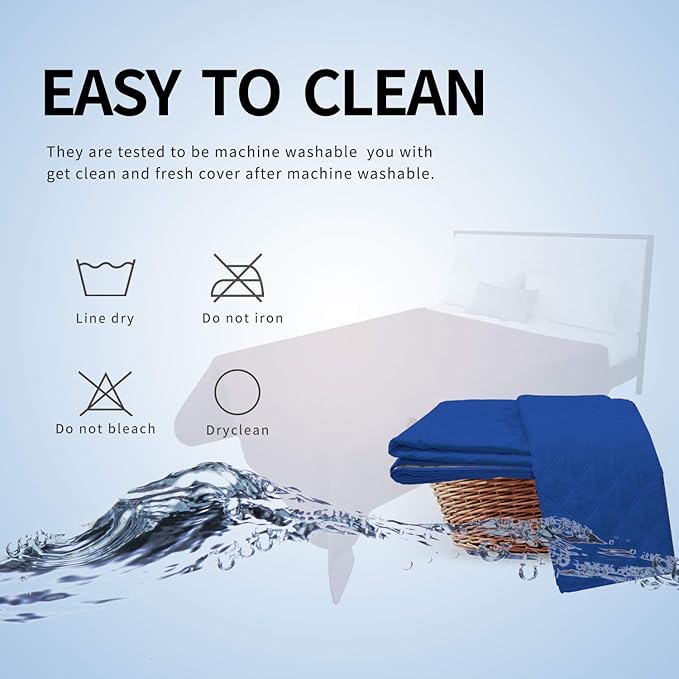 Easy-Going 100% Waterproof Dog Bed Cover, Non-Slip Pet Blanket for Furniture, Washable Couch Cover, Repleasement Sofa Cover (68X82 in,Classic Blue)