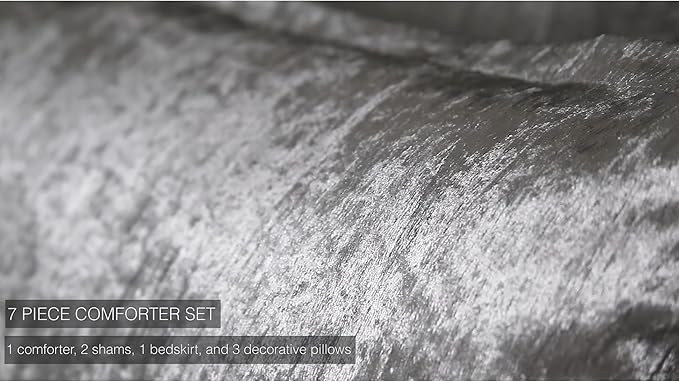 Riverbrook Home Turin Comforter Set, Queen, Silver, 7-Piece Set