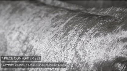Riverbrook Home Turin Comforter Set, King, Silver, 7 Piece Set