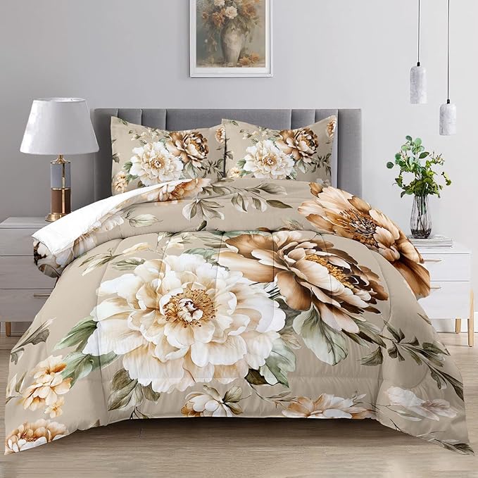 Raphus cucullatus Floral Bedding Comforter Sets, Flower Comforter Set, Botanical Bedding Pretty Comforter Set