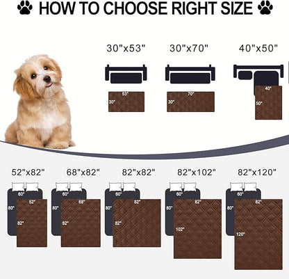 Smiry Reversible Waterproof Couch Covers for Sofa, Washable Dogs Pet Couch Covers for 3 Cushion Sofa Pet Friendly, Water Resistant Furniture Protector Slipcover, Geometric (68"x82", Brown/Chocolate)