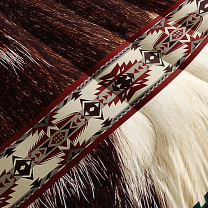 Bohe Cowhide Comforter Set, King Size, Brown and White Fur, Animal Print Bedding Sets 3PCS, Soft Microfiber, All Season (1 Comforter & 2 Pillowcases)
