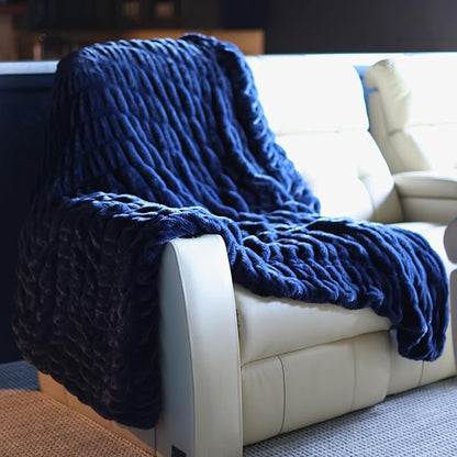 Minky Designs Midnight Horizon Minky Blanket – Ultra Soft Faux Fur Throw Blanket for Couch, Bed & Home – Fluffy, Warm & Luxurious – Chic Collection (X-Large, 60x84)
