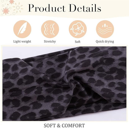 Headbands for Women Trendy Leopard Wide Head Bands for Women's Hair Non Slip Wraps Elastic Stretchy Cheetah Bandanas Workout Fashion Hair Accessories Birthday Gifts for Valentines 6PCS