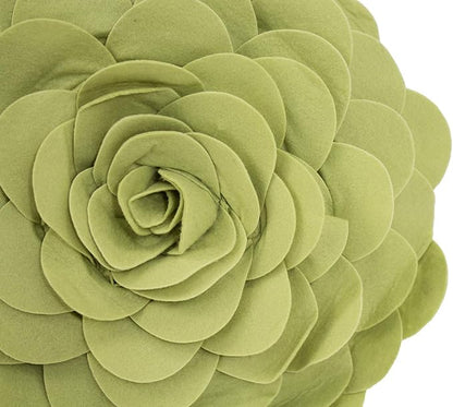 Fennco Styles Eva's Flower Garden Decorative Filled Throw Pillow 13" Round - Lime Floral Accent Pillow for Home, Couch, Bed, Living Room, Holiday and Office Décor