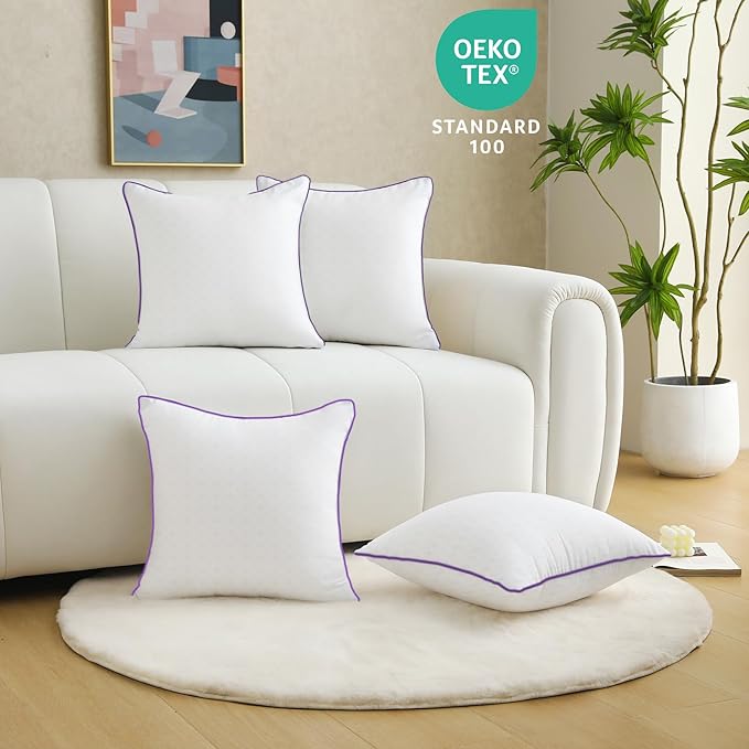 JOLLYVOGUE Euro Size Pillows Set of 2, 26'' x 26'' Cooling Bed Throw Pillows with Super Soft Down Alternative Fill, Luxury Fluffy Hotel Quality for Bed, Couch, and Sofa