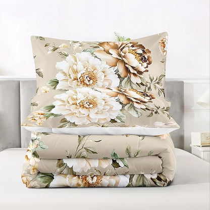 Raphus cucullatus Floral Bedding Comforter Sets, Flower Comforter Set, Botanical Bedding Pretty Comforter Set