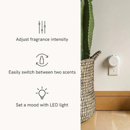 Pura - Smart Home Fragrance Device Starter Set - Pura 4 - Scent Diffuser for Home - Includes Fragrance Aroma Diffuser - Square Box, Parisian Cafe and Sugared Lemon Scent Refills