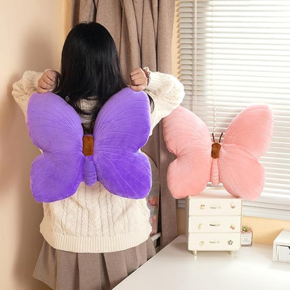 PEACH CAT Butterfly Pillow Decorative Butterfly Shaped Throw Pillows 15.7" x 15.7" Cute Plush Cushion Decor for Bedroom Living Room Sofa Couch Purple