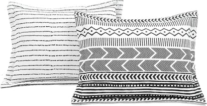 Lush Decor Hygge Geo Reversible 5 Piece Comforter Set, King, Black & White