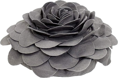 Fennco Styles Eva's Flower Garden Decorative Filled Throw Pillow 13" Round - Slate Floral Accent Pillow for Home, Couch, Bed, Living Room, Holiday and Office Décor