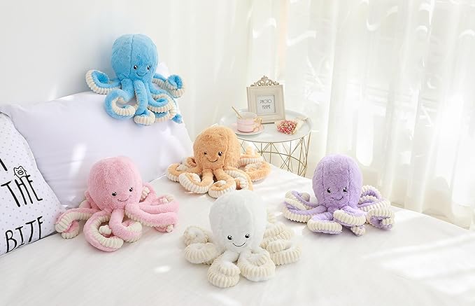 Cute Big Octopus Pillows,Interior Decoration Octopus Cushion,Soft Marine Animal Decorations (Light Pink, 23.6inch)