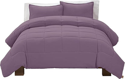UGG Leonora Comforter Set with 2 Pillow Shams Lightweight Down Alternative Blanket Reversible Cozy Warm All Season Washable and Hypoallergenic Bedding Set, King, Purple Shadow