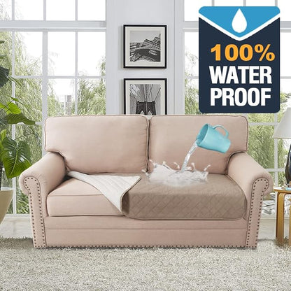 H.VERSAILTEX Couch Cover for Dogs Washable 100% Waterproof Sofa Cushion Cover Dog Bed Cover Non-Slip Pet Blanket for Sofa Cushion Protector, 35" x 62", Khaki
