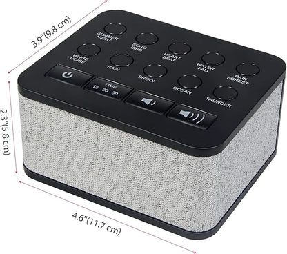 LUXSWAY White Noise Machine, Sleep Sound Machine with 10 Natural Soothing Sounds, Volume Control & 3 Timers Setting, Memory Function Sound Machine for Baby Kids Adults & Home Office Travel