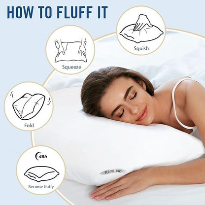 Luxury Hotel Pillows for Sleeping 2 Pack,Bed Pillows Queen Size Set of 2,Down Alternative Filling,Pillows for Back,Stomach and Side Sleepers