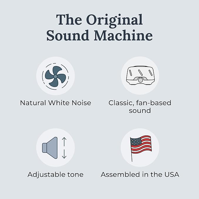 Yogasleep Dohm Uno White Noise Sound Machine, Real Fan Inside for Non-Looping White Noise, Sleep Aid, Office Privacy & Meditation for Adults & Baby, Registry Gift (White)