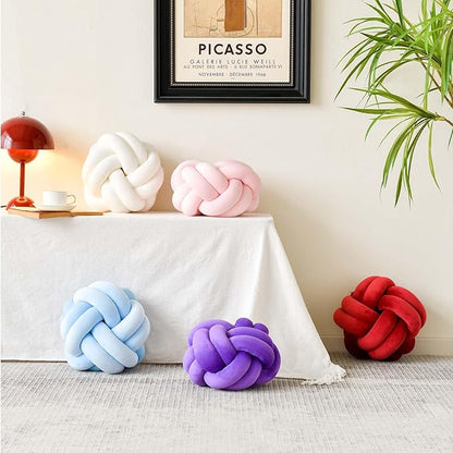 Uvvyui Knot Pillow Ball, Soft Lavender Home Decor Knotted Pillows, Cute 11" Knot Pillow Round Velvet Plush Throw Pillow, Aesthetic Decorative Pillows for Bed, Floor, Couch, Bedroom