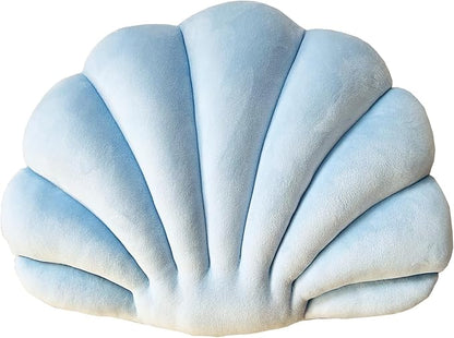YRXRUS Shell Throw Pillows, Light Blue Shell Shaped Pillow, Small Cute Seashell Decorative Pillow Ocean Series Cushion for Bedroom Living Kids Room Gifts Pillow 11 X 8 Inch