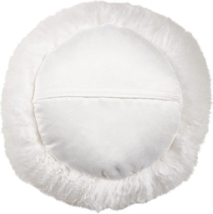 SARO LIFESTYLE Mongolian Lamb Fur Poly Filled Throw Pillow