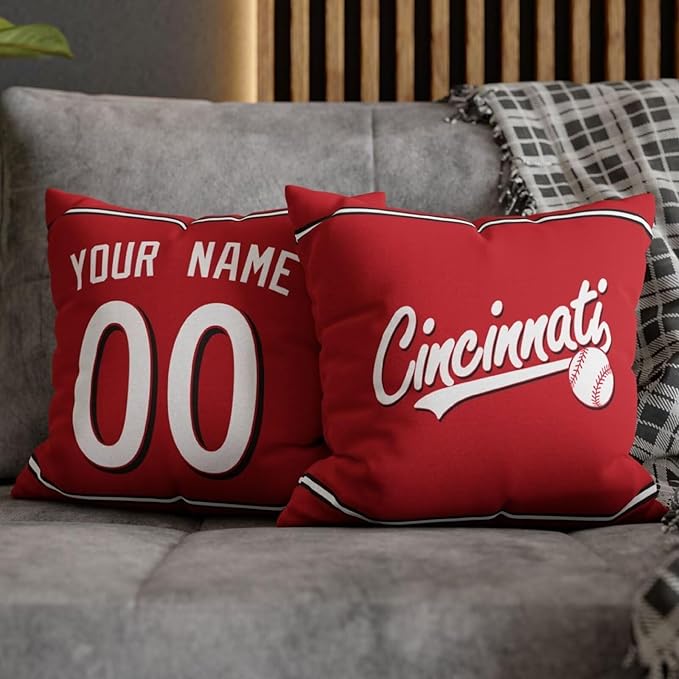 ANTKING Cincinnati Throw Pillow Custom Name and Number for Men Women Boy Personalized Gift