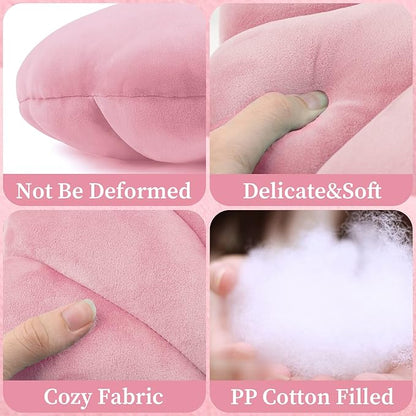 Yi-gog Seashell Pillow Sea Shaped Decorative Princess Throw Pillow 3D Velvet Soft Ocean Cute Throw Pillows for Bed Couch Chair Sofa Room 18 X 13 inch