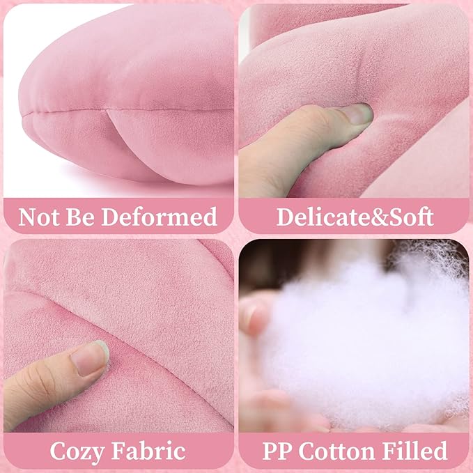 Yi-gog Seashell Pillow Sea Shaped Decorative Princess Throw Pillow 3D Velvet Soft Ocean Cute Throw Pillows for Bed Couch Chair Sofa Room 13.4 X 9.8 inch