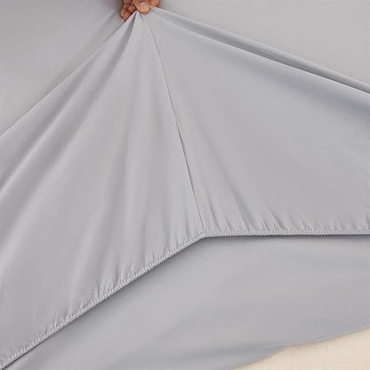 RYNGHIPY Full Size Bed Sets 8 Pieces: Light Grey Stripe Bedding Comforter Sets Soft Fluffy Microfiber Bed in A Bag All Season Bedding Set (Full,Light Grey)
