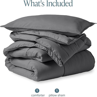 Bare Home Comforter Set - Twin Extra Long Size - Ultra-Soft - Goose Down Alternative - Premium 1800 Series - All Season Warmth (Twin/Twin XL, Grey)
