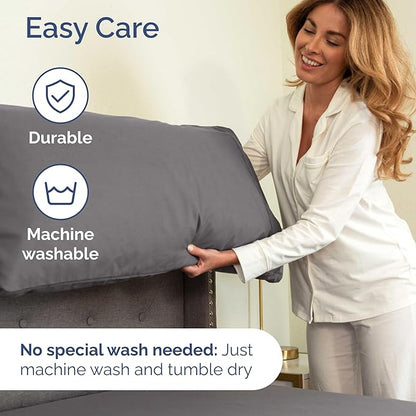Full XL Size 4 Piece Sheet Set - Comfy Breathable & Cooling Bed Sheets Set - Hotel Luxury Bedding for Women, Men, Kids, Teens, Boys & Girls - Deep Pockets, Soft, Wrinkle Free - Oeko-Tex - Dark Grey