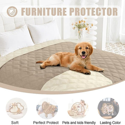 Smiry Waterproof Dog Bed Cover Blanket 40x50, Soft Reversible Pet Blanket, Washable Leakproof Cats Dogs Couch Cover for Sofa, Couch, Furniture, Taupe/Beige