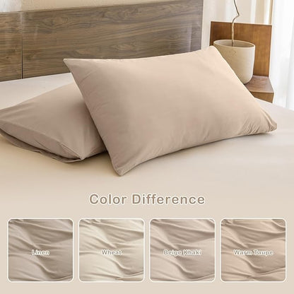 Sanracie Queen Size Comforter Sets, 3Pcs Cotton Warm Taupe Colored Bedding Comforter Sets Extra Soft Breathable Bed Comforter Set for All Season