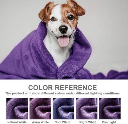 Hansleep Fleece Blanket Twin Size Purple, Soft Cozy Twin Fuzzy Flannel Lightweight Blanket for Bed, Sofa, Couch, Travel, Camping, Purple, 60x80 Inches