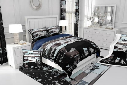 Feelyou Bear Print Bedding Set Wild Animal Comforter Set for Kids Boys Girls Hunting Theme Comforter Pine Trees Retro Quilt Set Bedroom Collection 2Pcs Toddler Size