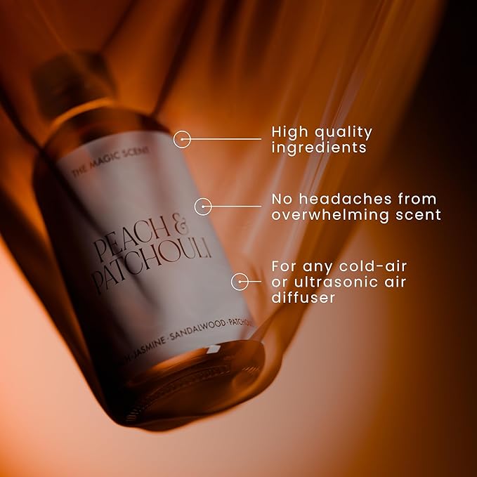 The Magic Scent Peach & Patchouli Diffuser Oil - Hotel & Home Luxury Scents - Diffuser Oil Scents for Home Designed for Use in All Diffusers - 4 fl oz, 120 mL