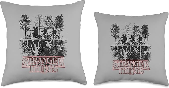 Stranger Things Upside Down Hawkins Ride Logo Throw Pillow