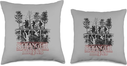Stranger Things Upside Down Hawkins Ride Logo Throw Pillow