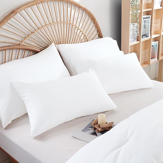 weigelia Twin Comforter Set White Comforter 2 Pieces Boho Solid Color Bedding Comforter Set for All Season Soft Lightweight Microfiber Reversible Comforter Set (1 Comforter, 1 Pillowcase)
