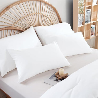weigelia Twin Comforter Set White Comforter 2 Pieces Boho Solid Color Bedding Comforter Set for All Season Soft Lightweight Microfiber Reversible Comforter Set (1 Comforter, 1 Pillowcase)