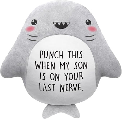Funny Daughter in Law Gifts - Novelty Cute Shark Pillow- Wedding/Bridal Shower/Birthday Gifts for Daughter in Law, Future DIL, Sons Girlfriend, 15”×15”