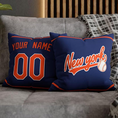 ANTKING New York M Throw Pillow 2 Packs Custom Name and Number for Men Women Boy Personalized Gifts