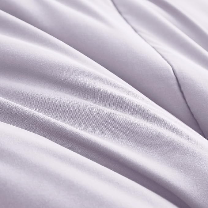 Maple&Stone Lavender Comforter Set King, 7 Pieces Bed in a Bag Light Purple - Lightweight Bedding Set with Comforter, Sheets, Pillowcases & Shams, Lilac Purple