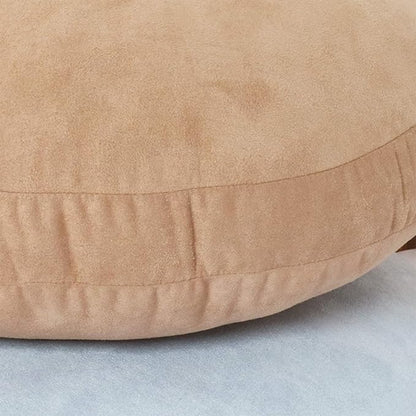 Round Throw Pillows Down-Like Polyester Filling Super Soft Ultra Fluffy Feather-Like Touching Decorative Circle Floor Cushion for Couch Bed Sofa Office Car, 1 Piece (16x16 Inches, Khaki)