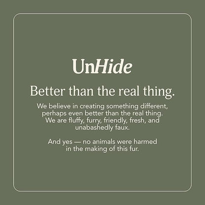 UnHide Marshmallow - Faux Fur Blanket - Heavy Weight, Extra Soft Blanket - Made from Recycled Materials - Machine Washable - Small (50" x 60") - Greige